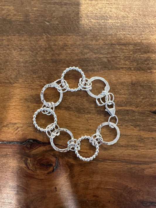 Sterling Silver ‘Dippin Dot’ and ‘Beaded’ Ring Bracelet