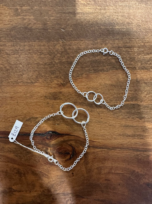 Sterling Silver Double Link Hammered ‘Unity’ Bracelet