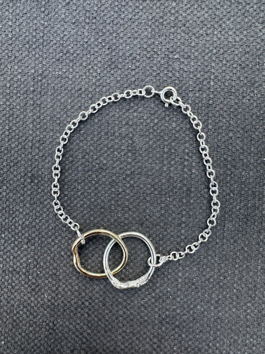 9ct Gold and Sterling Silver Double Link Heavy ‘Unity’ Bracelet