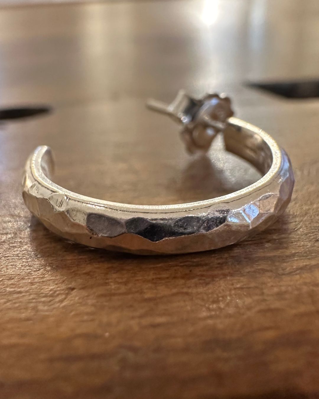 Silver 22mm ’Dippin Dot’ Hoop Earrings Made by Ariana Watling Lacock Wiltshire