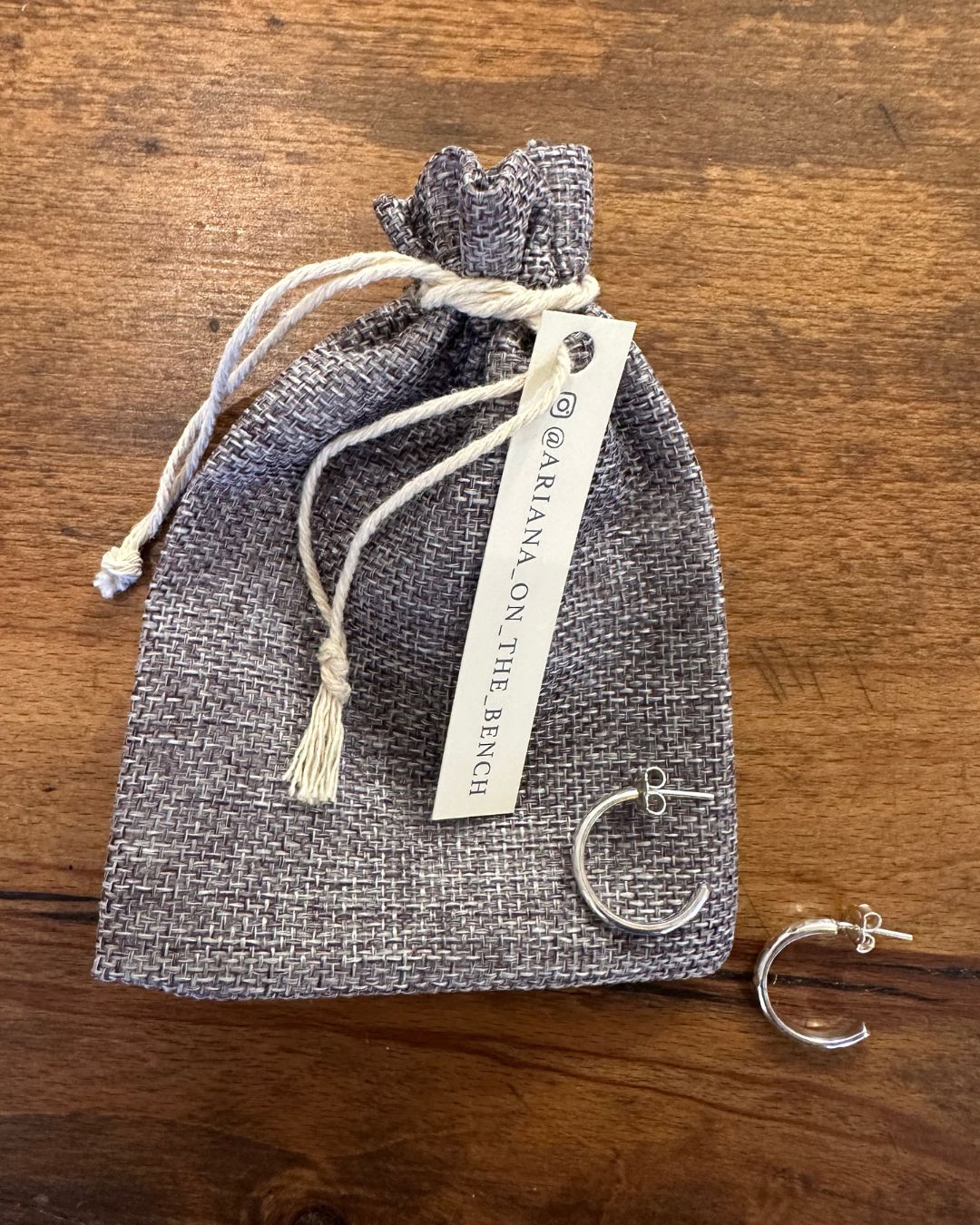Silver 22mm ’Dippin Dot’ Hoop Earrings by Ariana Watling Lacock Wiltshire