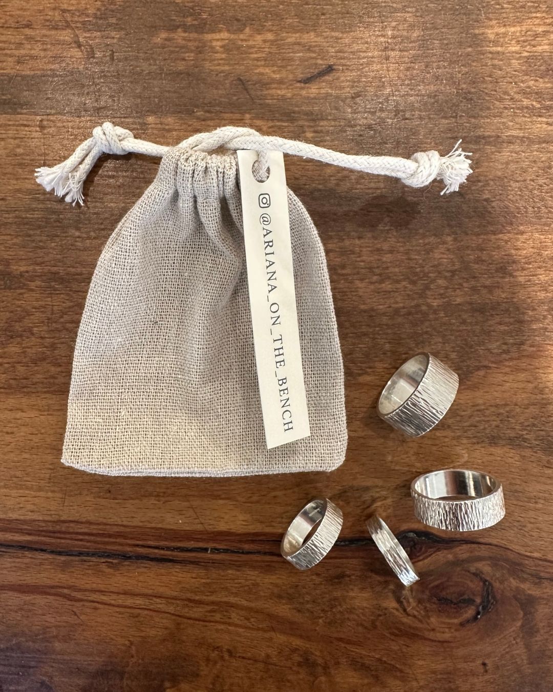 Silver Band ’Hundreds and Thousands’ Ring by Ariana Watling Lacock Wiltshire