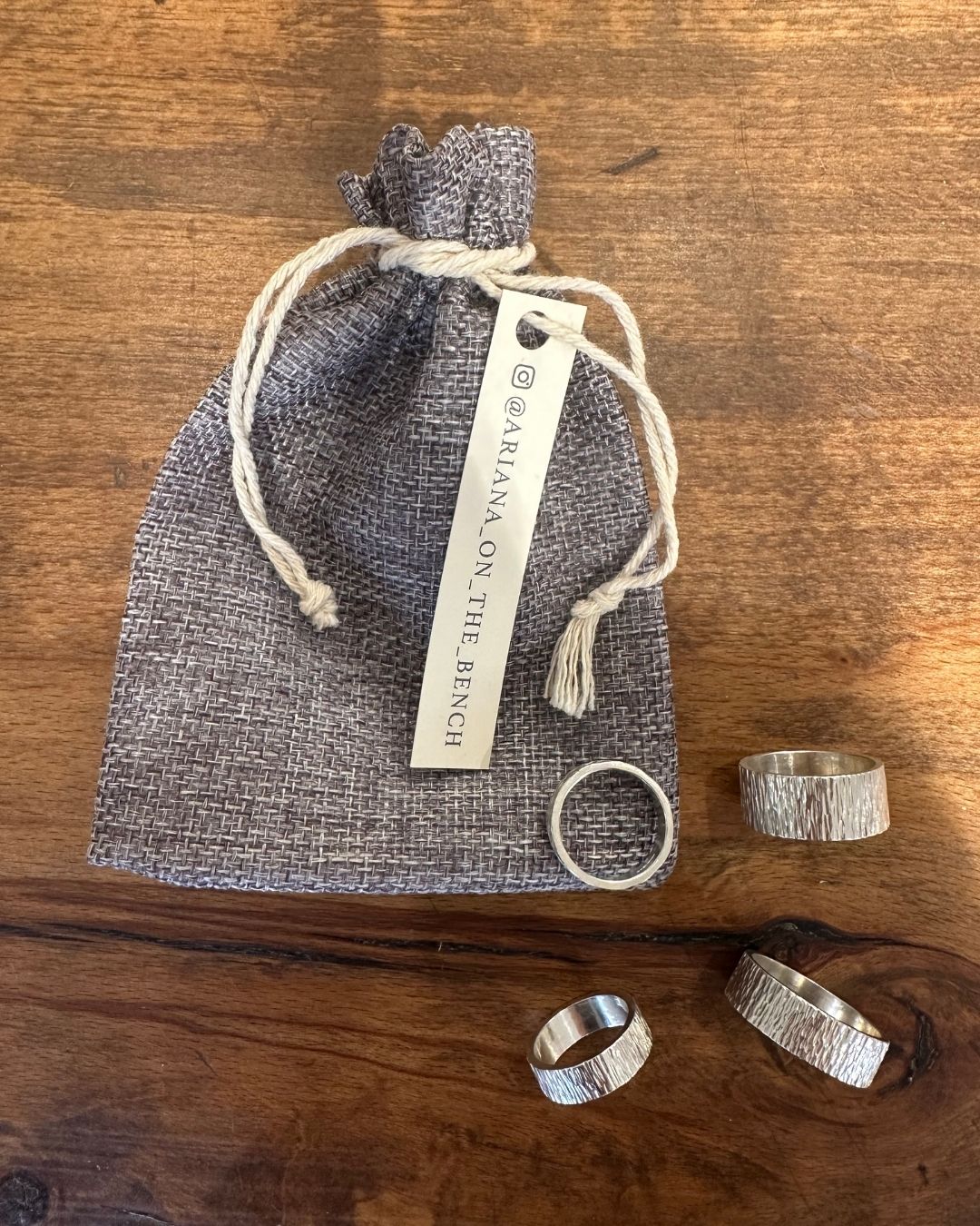 Silver Flat Band ’Hundreds and Thousands’ Ring by Ariana Watling Lacock Wiltshire
