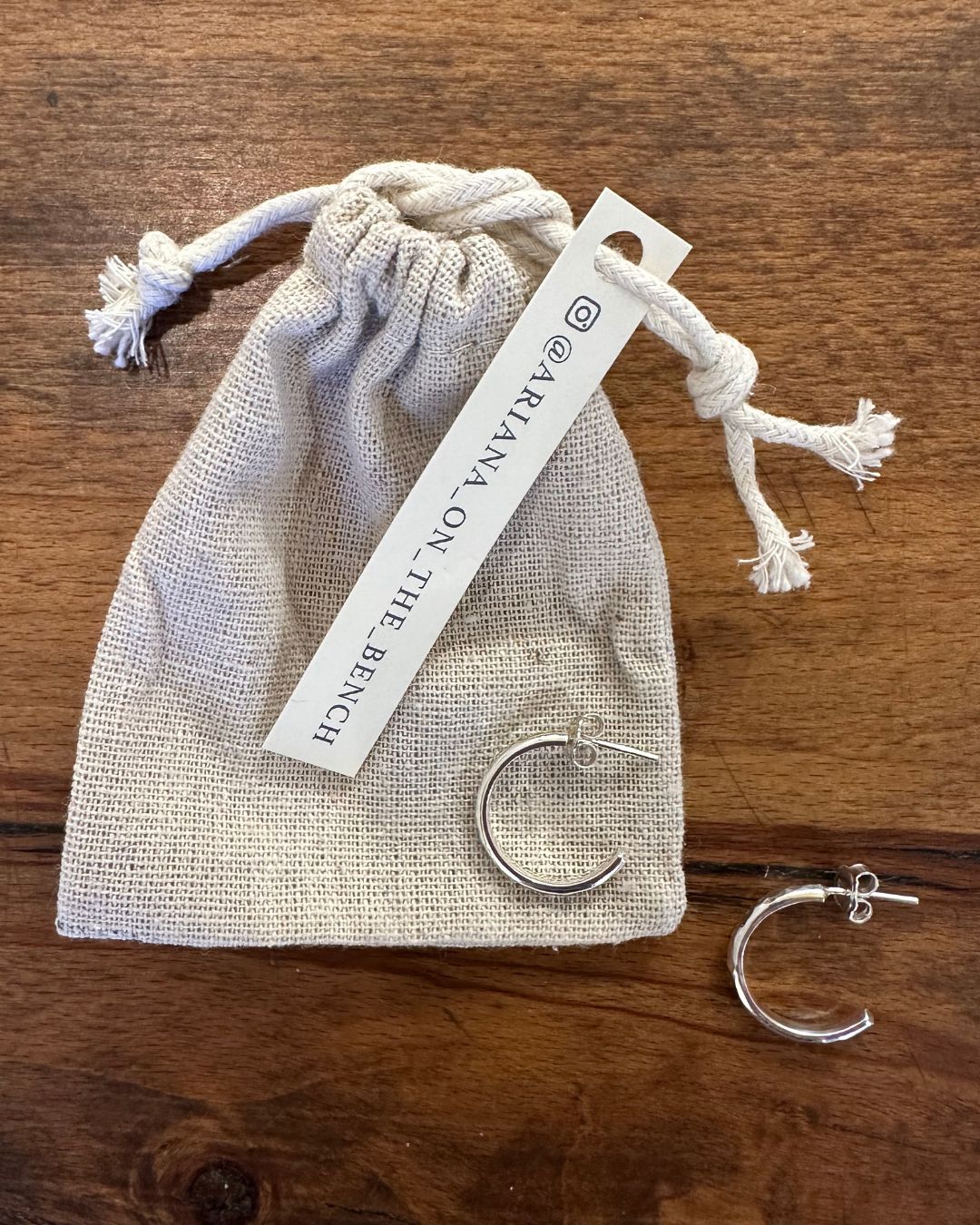Sterling Silver 22mm ’Dippin Dot’ Hoop Earrings Made by Ariana Watling Lacock Wiltshire