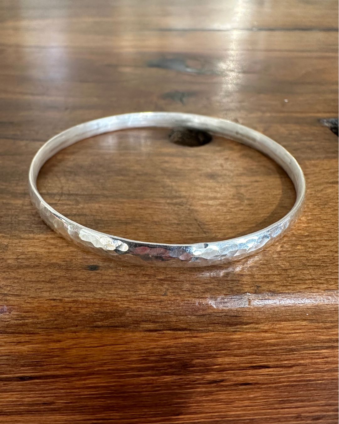 Sterling Silver 5mm Court ‘Dippin Dot’ Bangle Designed and Made by Ariana Watling Lacock Wiltshire
