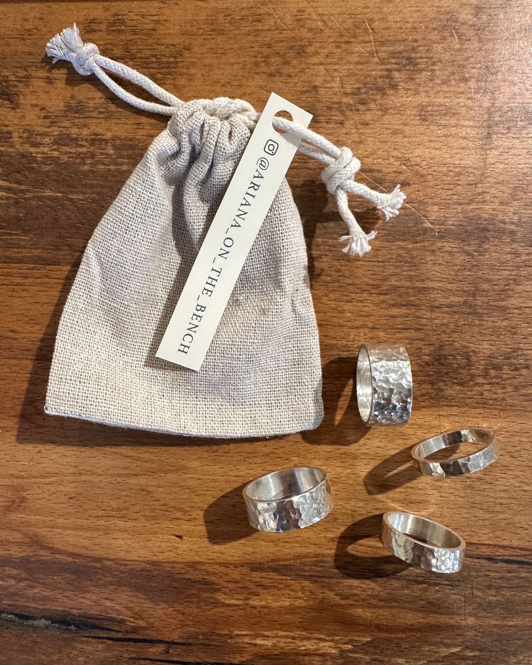 Sterling Silver Dippin Dot Rings Designed and Made by Ariana Watling, Lacock, Wiltshire