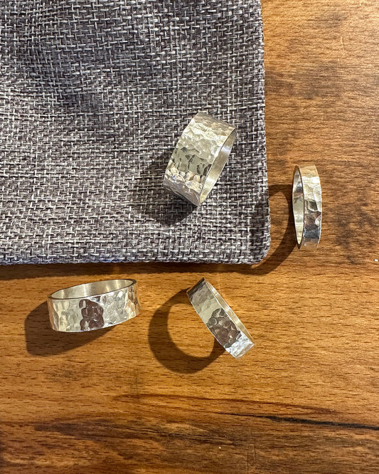 Sterling Silver Dippin Dot Rings Designed and Made by Ariana Watling, Lacock, Wiltshire