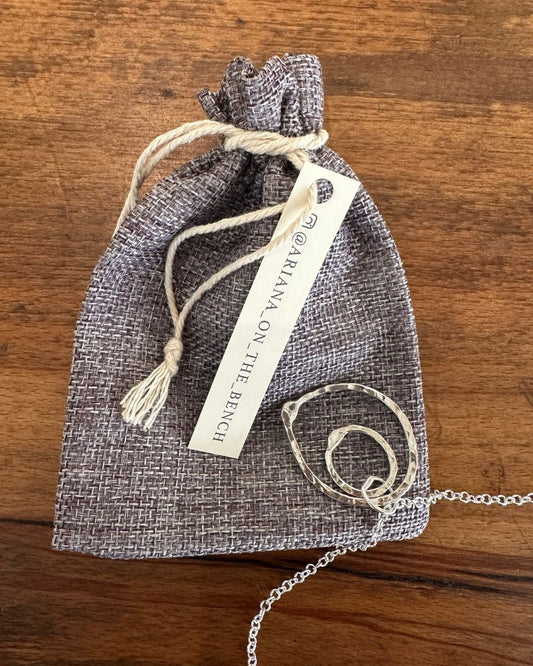 Sterling Silver Double Link Dangly ‘Dippin Dot Unity’ Pendant Made by Ariana Watling Lacock Wiltshire