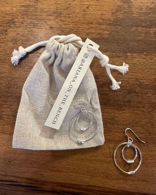 Sterling Silver Double Link Dangly ‘Unity’ Drop Earring Made by Ariana Watling Lacock Wiltshire