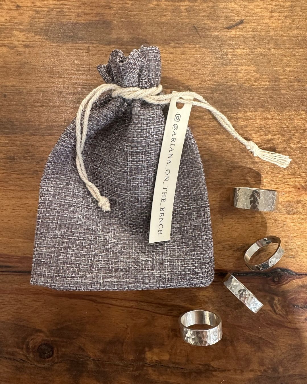 Sterling Silver Flat Band ‘Dippin Dot’ Ring Designed and Made by Ariana Watling Lacock Wiltshire
