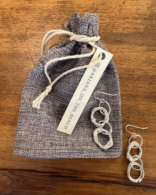 Sterling Silver ‘Graham Watling Heritage’ Double Drop Earrings Designed and Made by Ariana Watling Lacock Wiltshire 
