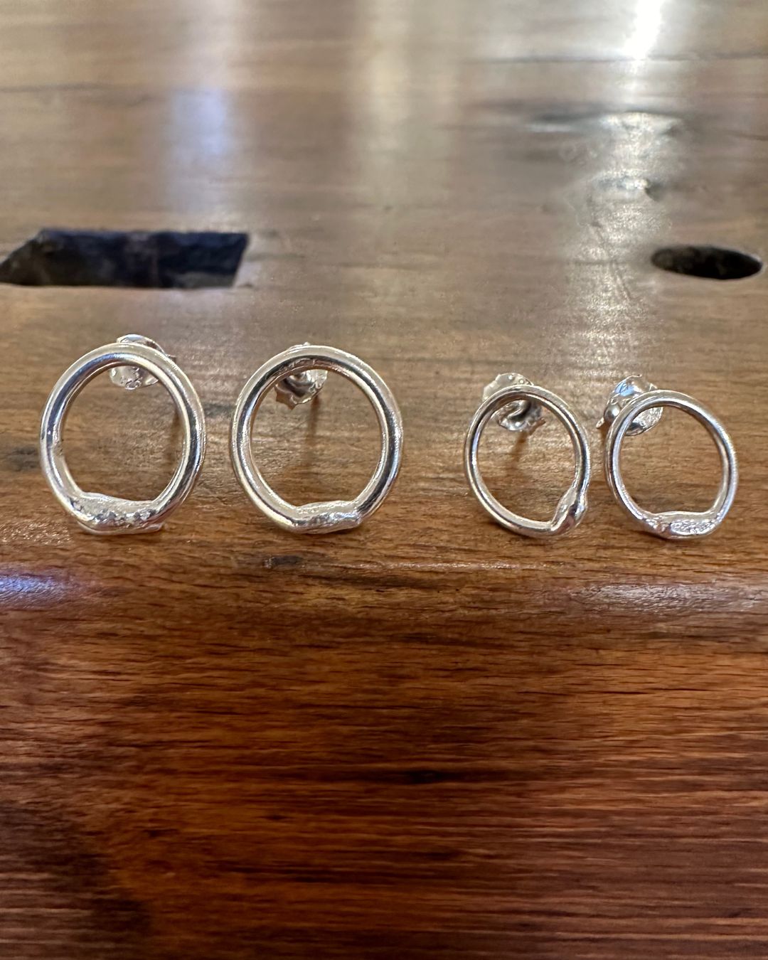 Sterling Silver ‘Unity’ Stud Earrings Designed and Made by Ariana Watling Lacock Wiltshire