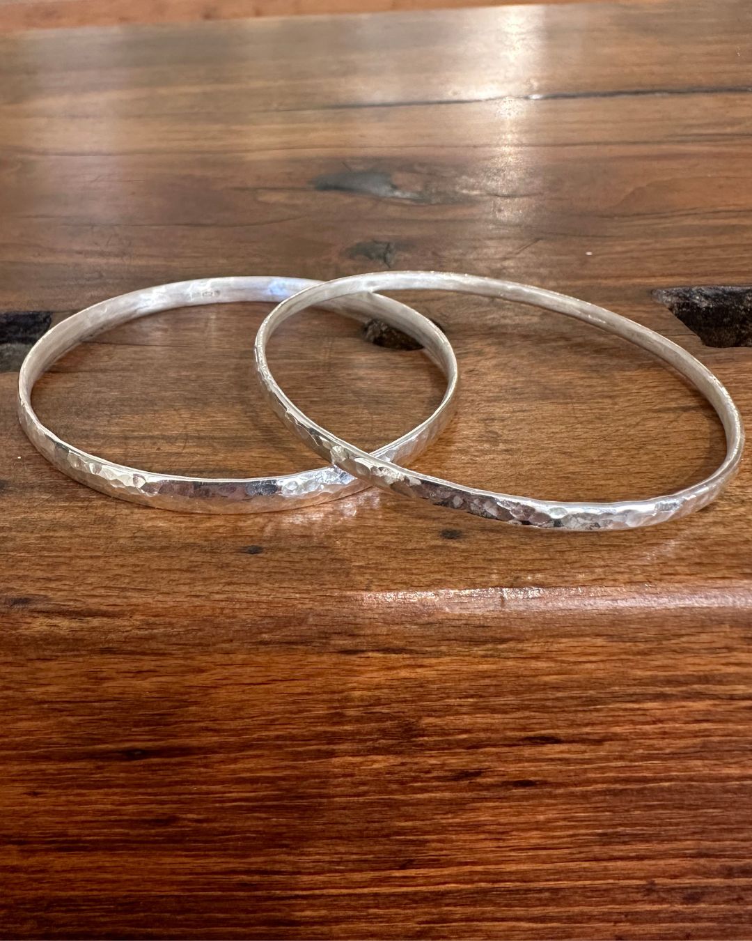 Sterling Silver Wide Court ‘Dippin Dot’ Bangle Designed and Made by Ariana Watling Lacock Wiltshire
